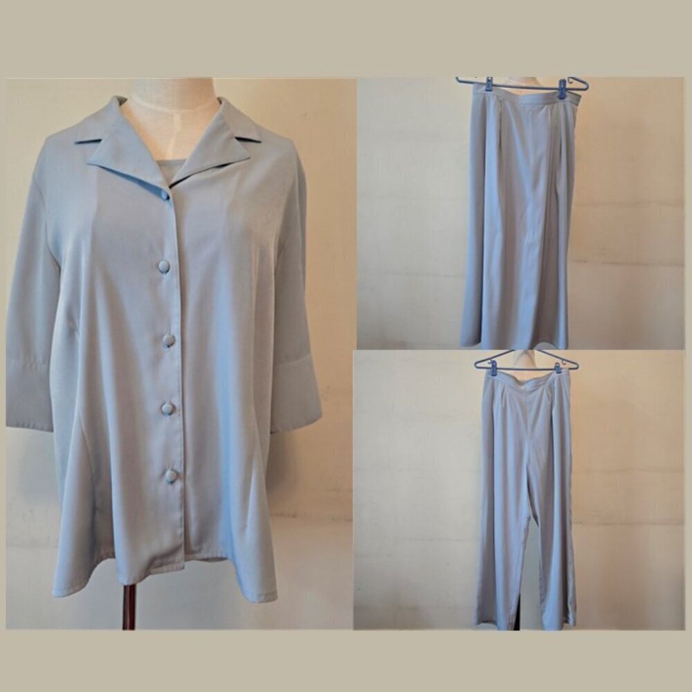 Tilley Silk - Vintage 4-Piece Set in Soft Microfibre, Light Blue